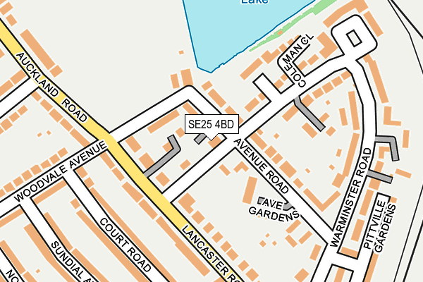 SE25 4BD map - OS OpenMap – Local (Ordnance Survey)