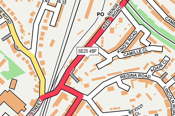 SE25 4BF map - OS OpenMap – Local (Ordnance Survey)