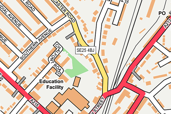 SE25 4BJ map - OS OpenMap – Local (Ordnance Survey)