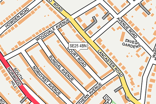 SE25 4BN map - OS OpenMap – Local (Ordnance Survey)