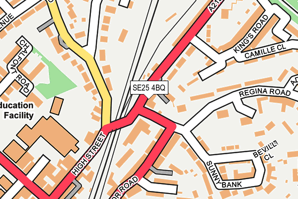 SE25 4BQ map - OS OpenMap – Local (Ordnance Survey)