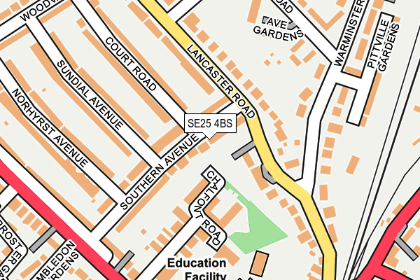 SE25 4BS map - OS OpenMap – Local (Ordnance Survey)
