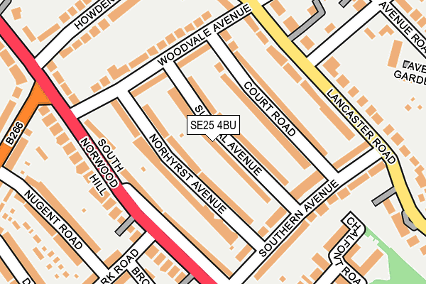 SE25 4BU map - OS OpenMap – Local (Ordnance Survey)