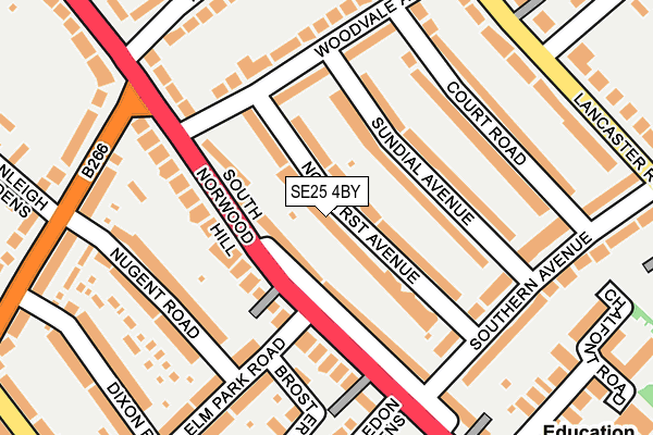 SE25 4BY map - OS OpenMap – Local (Ordnance Survey)