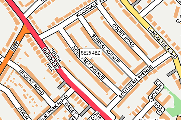 SE25 4BZ map - OS OpenMap – Local (Ordnance Survey)