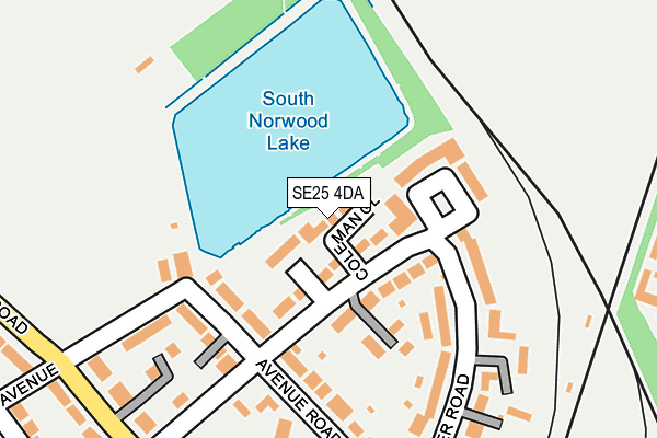 SE25 4DA map - OS OpenMap – Local (Ordnance Survey)