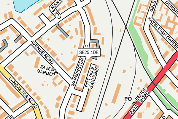 SE25 4DE map - OS OpenMap – Local (Ordnance Survey)