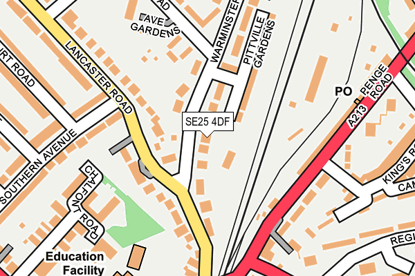 SE25 4DF map - OS OpenMap – Local (Ordnance Survey)