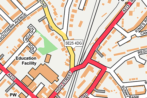 SE25 4DG map - OS OpenMap – Local (Ordnance Survey)