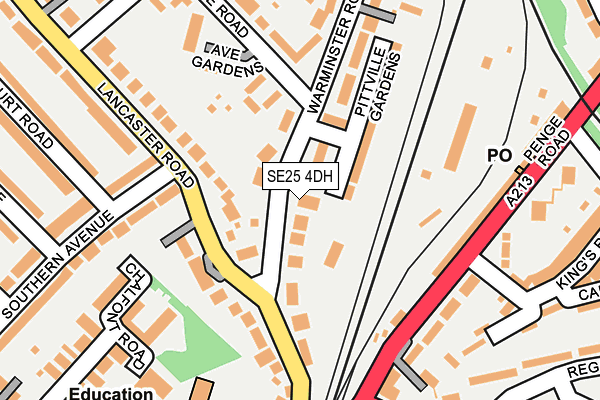 SE25 4DH map - OS OpenMap – Local (Ordnance Survey)