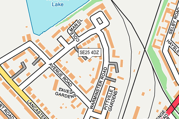 SE25 4DZ map - OS OpenMap – Local (Ordnance Survey)
