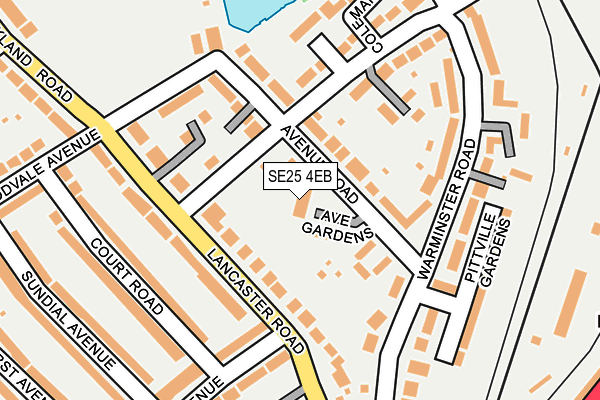 SE25 4EB map - OS OpenMap – Local (Ordnance Survey)