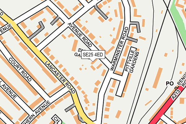 SE25 4ED map - OS OpenMap – Local (Ordnance Survey)