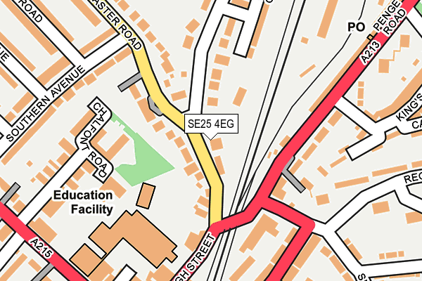 SE25 4EG map - OS OpenMap – Local (Ordnance Survey)