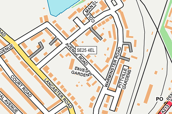 SE25 4EL map - OS OpenMap – Local (Ordnance Survey)