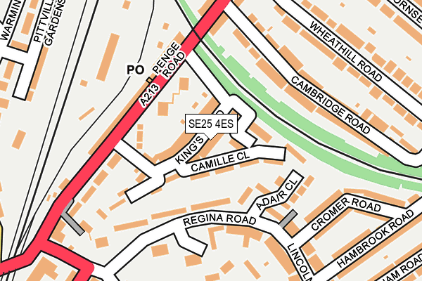 SE25 4ES map - OS OpenMap – Local (Ordnance Survey)