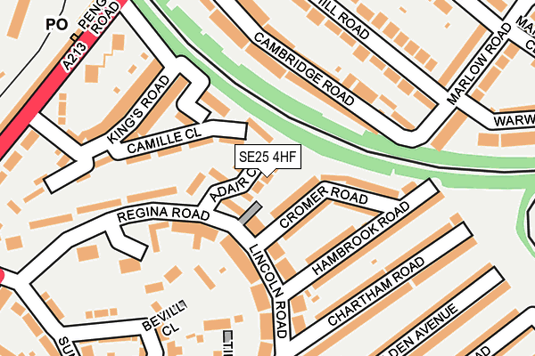 SE25 4HF map - OS OpenMap – Local (Ordnance Survey)