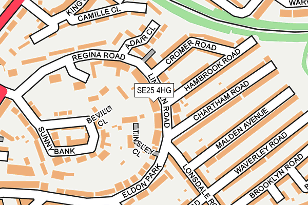 SE25 4HG map - OS OpenMap – Local (Ordnance Survey)