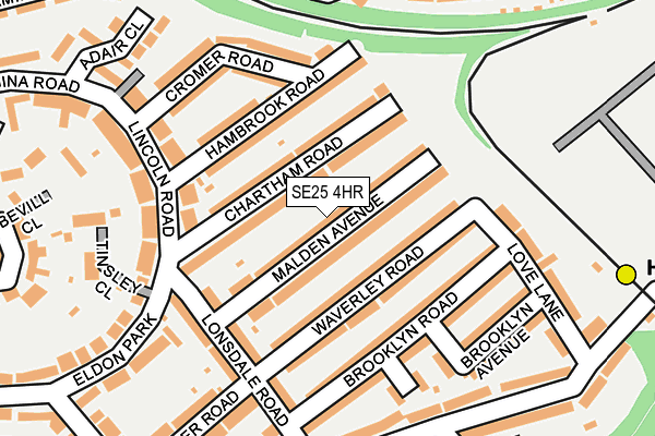 SE25 4HR map - OS OpenMap – Local (Ordnance Survey)
