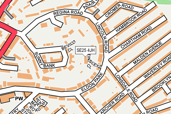 SE25 4JH map - OS OpenMap – Local (Ordnance Survey)