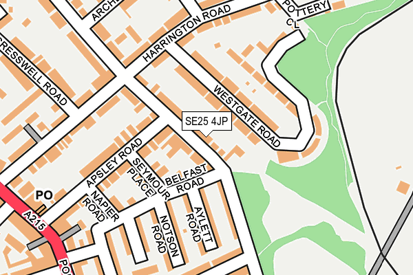 SE25 4JP map - OS OpenMap – Local (Ordnance Survey)