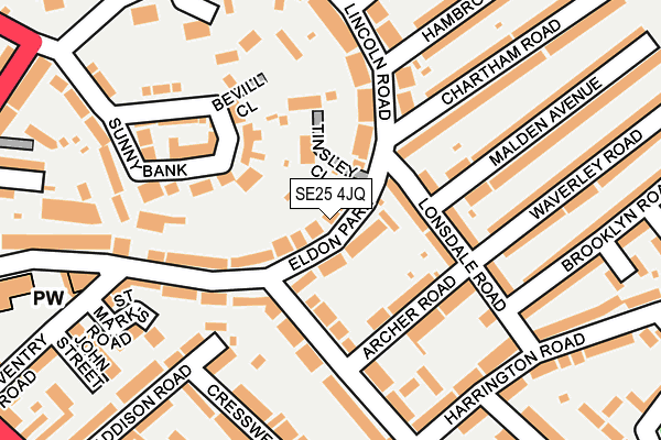 SE25 4JQ map - OS OpenMap – Local (Ordnance Survey)