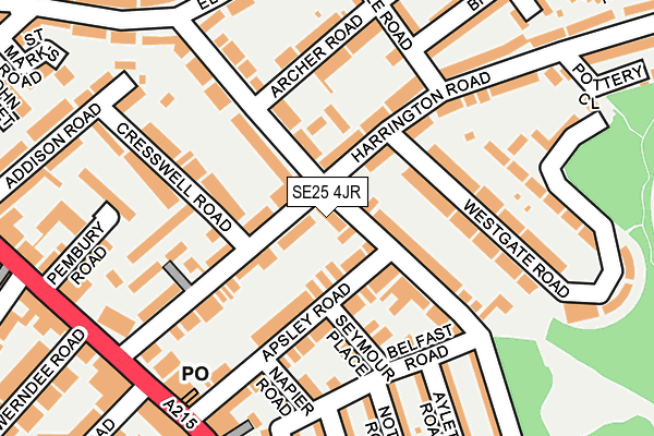 SE25 4JR map - OS OpenMap – Local (Ordnance Survey)