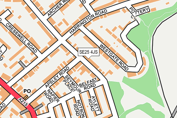 SE25 4JS map - OS OpenMap – Local (Ordnance Survey)