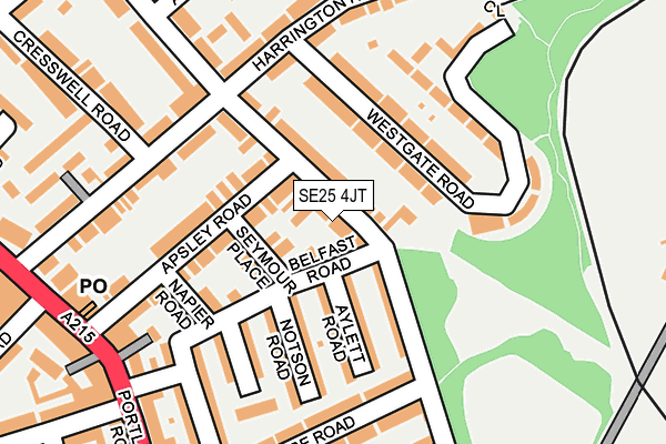SE25 4JT map - OS OpenMap – Local (Ordnance Survey)