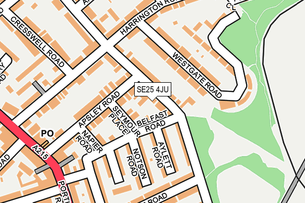 SE25 4JU map - OS OpenMap – Local (Ordnance Survey)