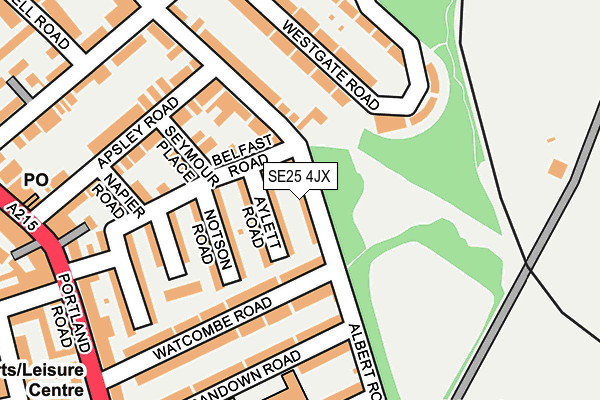 SE25 4JX map - OS OpenMap – Local (Ordnance Survey)