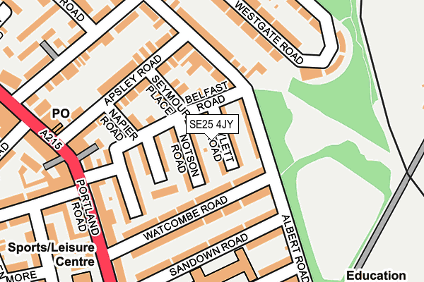 SE25 4JY map - OS OpenMap – Local (Ordnance Survey)