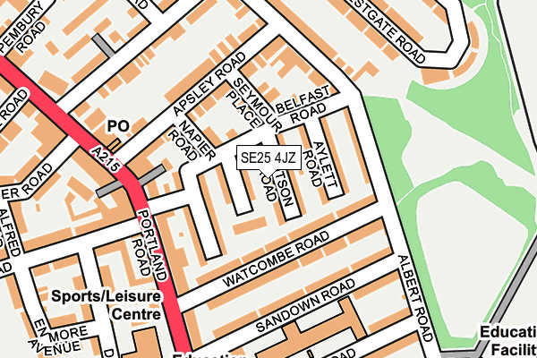 SE25 4JZ map - OS OpenMap – Local (Ordnance Survey)