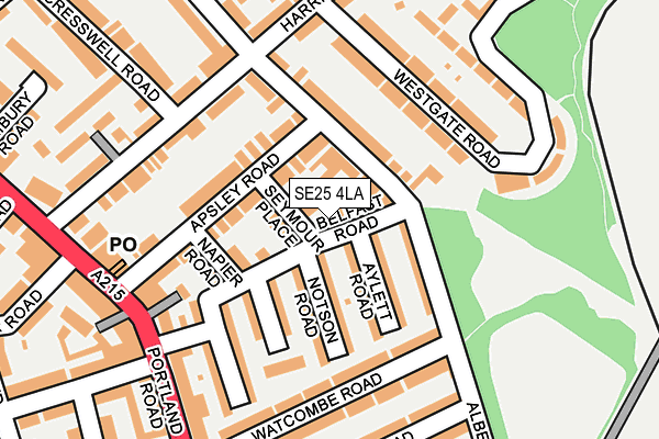 SE25 4LA map - OS OpenMap – Local (Ordnance Survey)