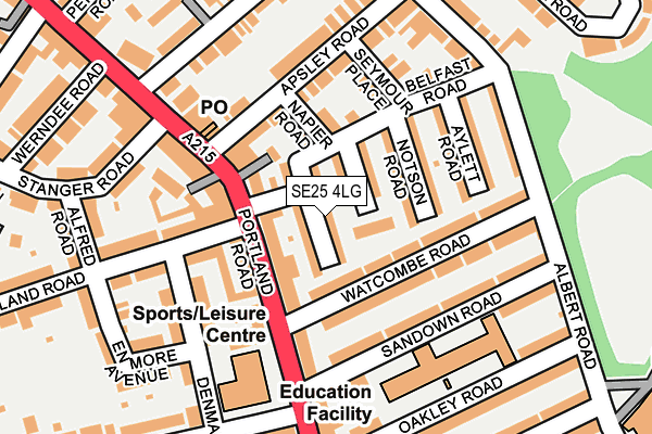 SE25 4LG map - OS OpenMap – Local (Ordnance Survey)