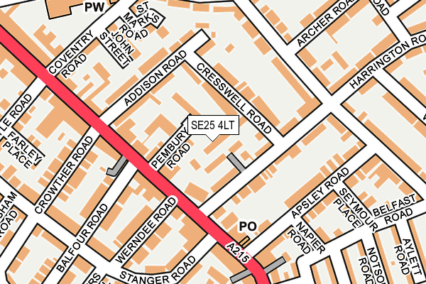 SE25 4LT map - OS OpenMap – Local (Ordnance Survey)