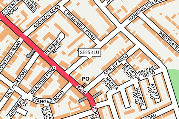 SE25 4LU map - OS OpenMap – Local (Ordnance Survey)