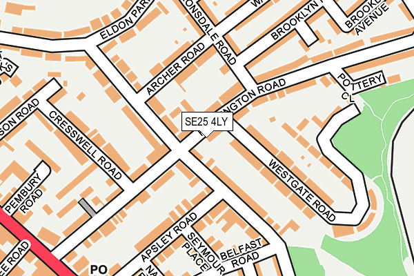 SE25 4LY map - OS OpenMap – Local (Ordnance Survey)