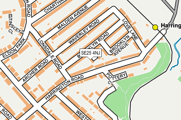 SE25 4NJ map - OS OpenMap – Local (Ordnance Survey)