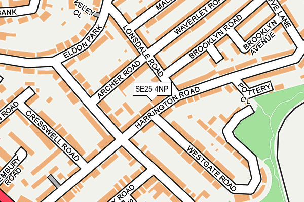 SE25 4NP map - OS OpenMap – Local (Ordnance Survey)