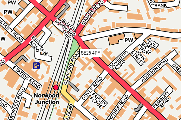 SE25 4PF map - OS OpenMap – Local (Ordnance Survey)