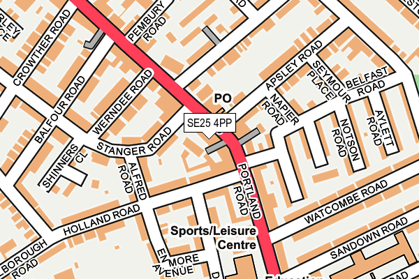 SE25 4PP map - OS OpenMap – Local (Ordnance Survey)