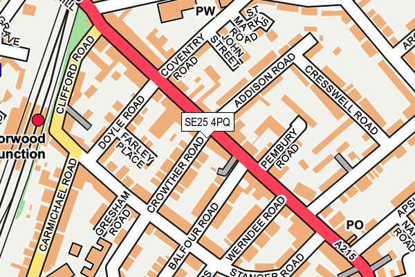 SE25 4PQ map - OS OpenMap – Local (Ordnance Survey)
