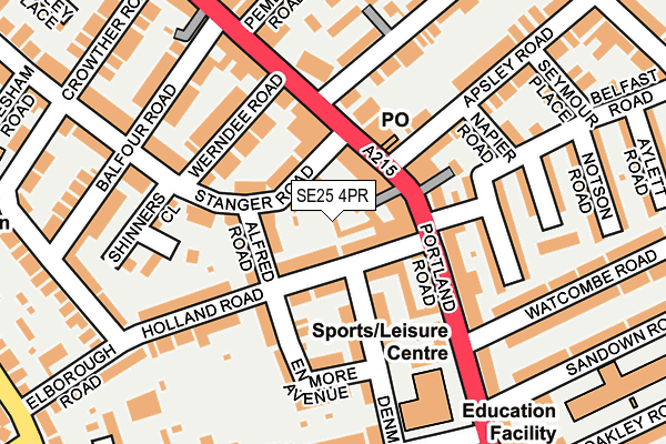 SE25 4PR map - OS OpenMap – Local (Ordnance Survey)