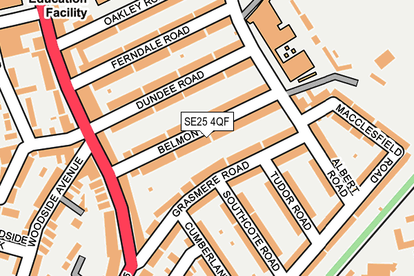 SE25 4QF map - OS OpenMap – Local (Ordnance Survey)