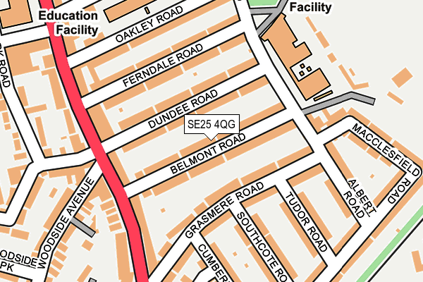 SE25 4QG map - OS OpenMap – Local (Ordnance Survey)