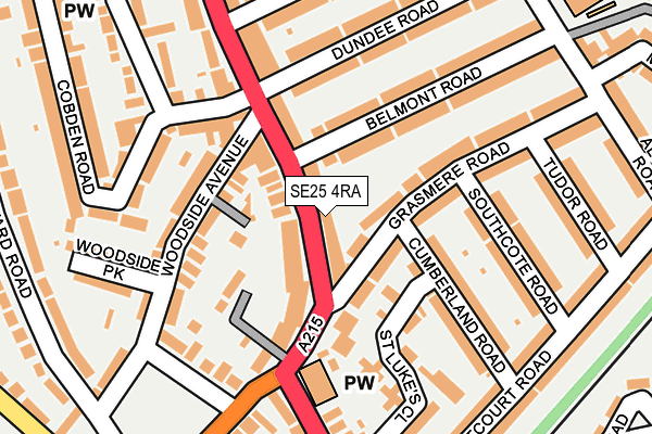 SE25 4RA map - OS OpenMap – Local (Ordnance Survey)