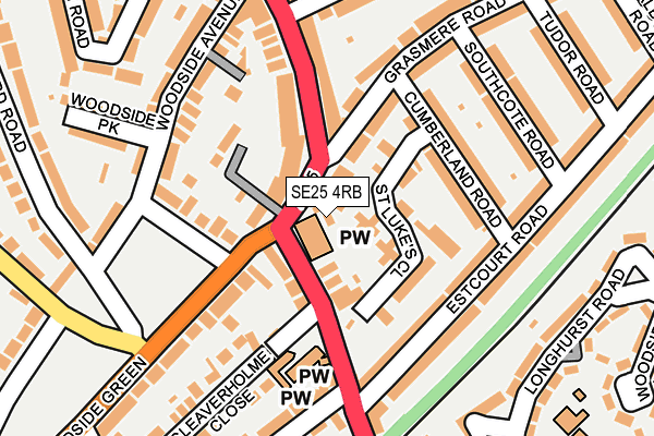 SE25 4RB map - OS OpenMap – Local (Ordnance Survey)