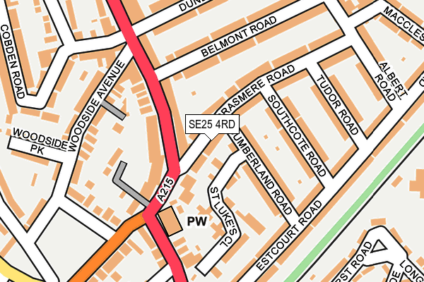 SE25 4RD map - OS OpenMap – Local (Ordnance Survey)