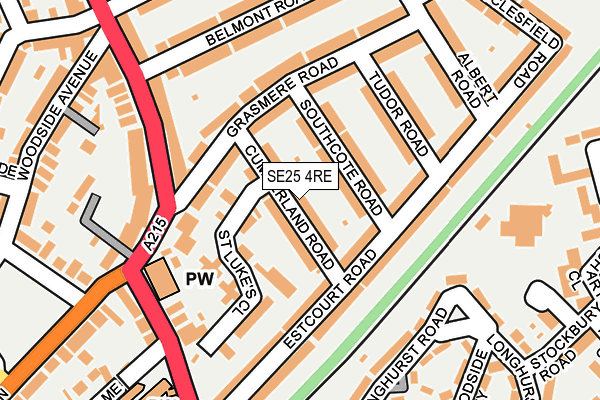 SE25 4RE map - OS OpenMap – Local (Ordnance Survey)